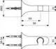 Brausehalter von Ideal Standard in einer klaren, funktionalen Form. Zeichnung zeigt Maße und Details für Montage und Funktionalität.
